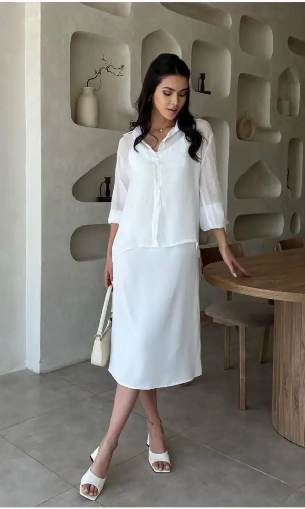 Костюм-двойка платье комбинация и  рубашка ( р-р 42-44)