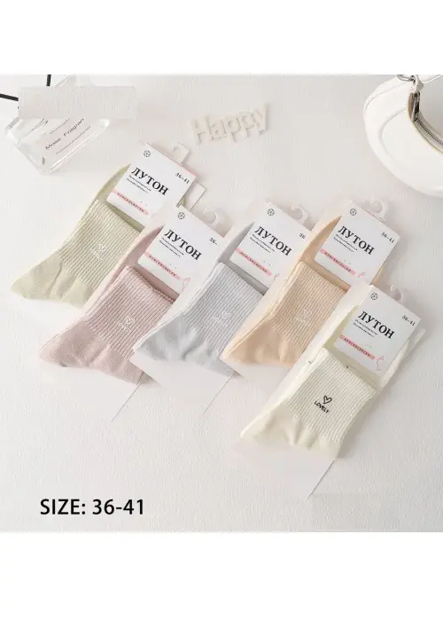 Носки трикотажные женские с принтом (р-р 36-41)