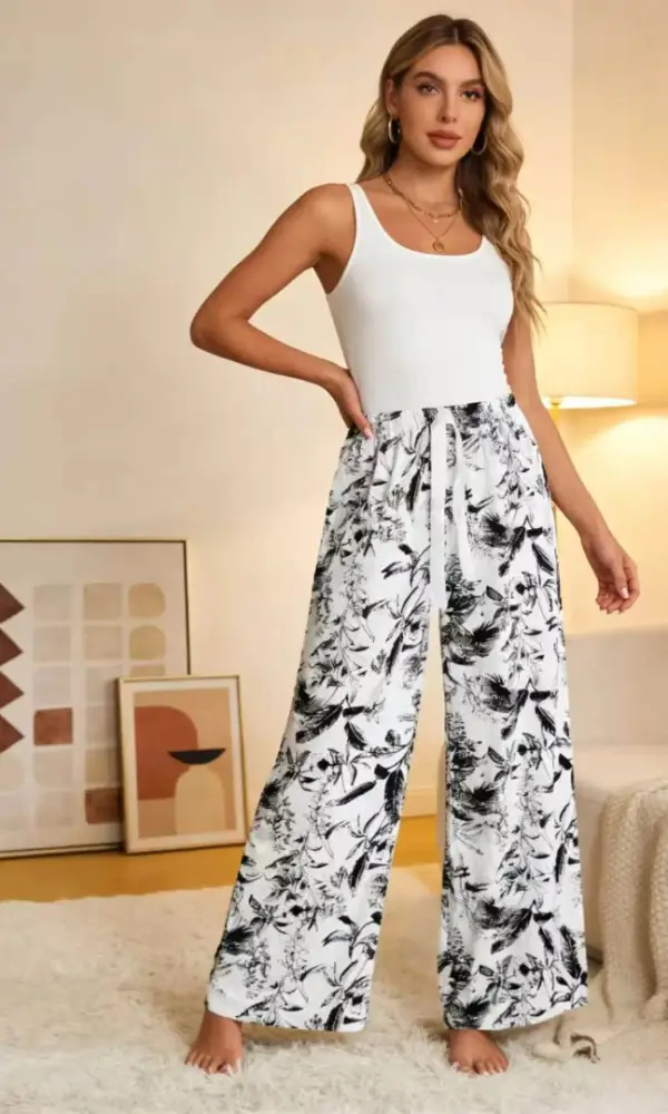 Брюки штапель домашние женские (р-р единый 42-50)