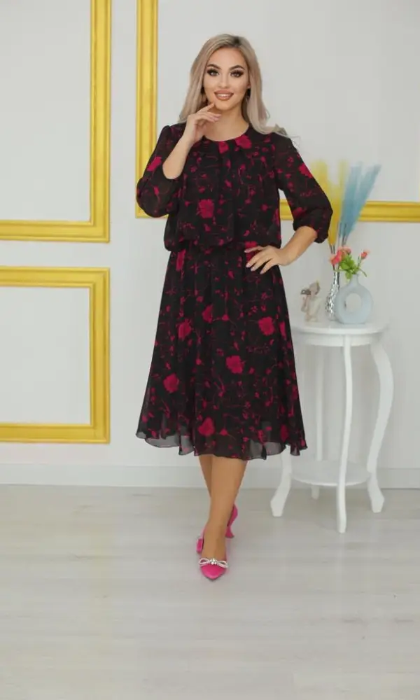 Женское нарядное платье шифон ( р-р 48-54)