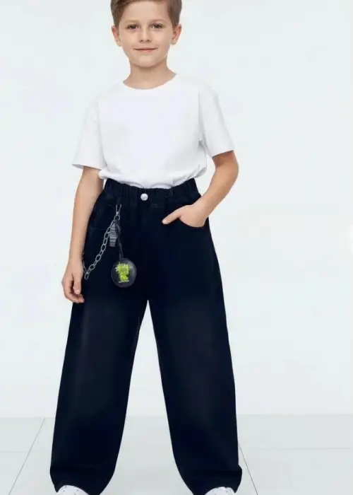 Джинсы широкие на резинке для мальчика (р-р 110-160)