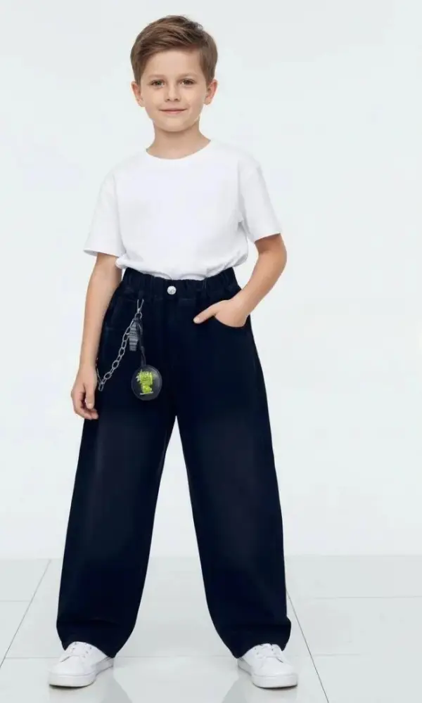 Джинсы широкие на резинке для мальчика (р-р 110-160)