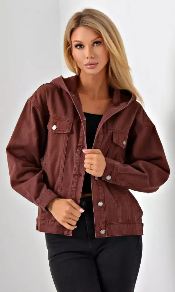 Куртка джинсовая женская с капюшоном (р-р S-3XL)