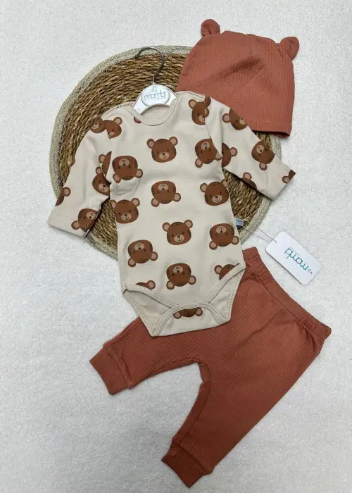 Комплект тройка боди+ползунки+шапочка р-р 62-80