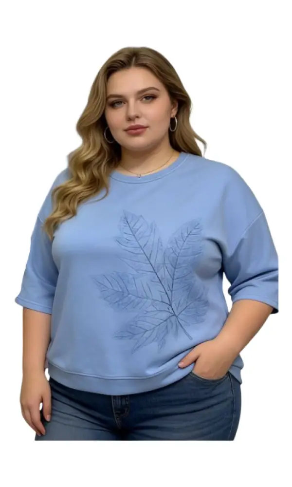 Джемпер трикотажный женский с цветочным принтом (р-р 2XL-5XL)