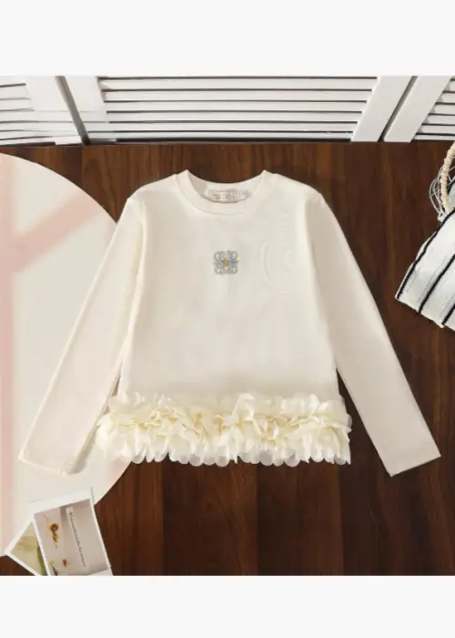 Лонгслив с декором для девочки (р-р 116-140)