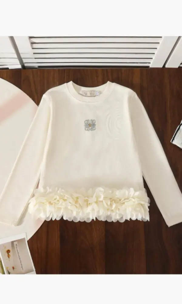 Лонгслив с декором для девочки (р-р 116-140)