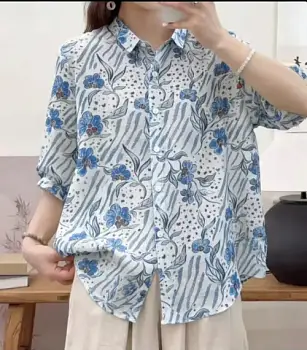 Рубашка летняя с принтом женская (р-р L-3XL)