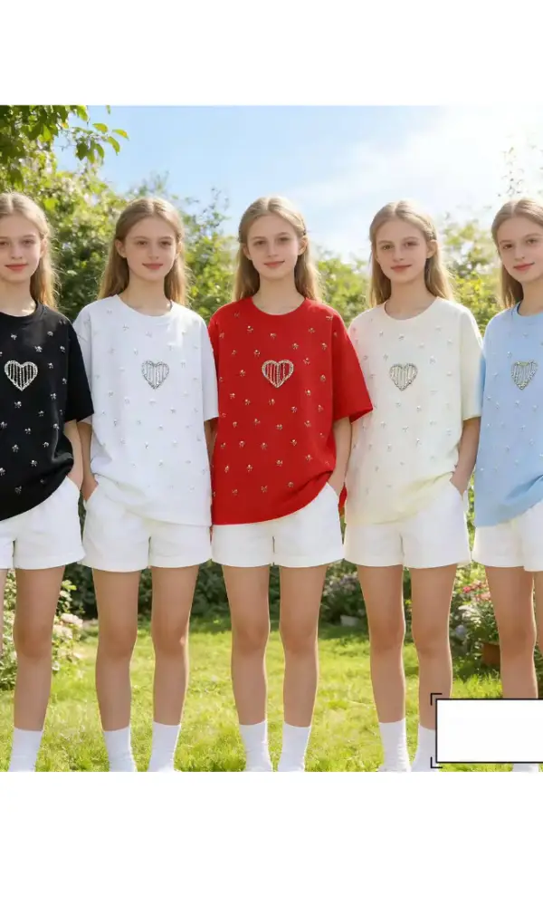 Футболка со стразами для девочки (р-р 10-15 лет)