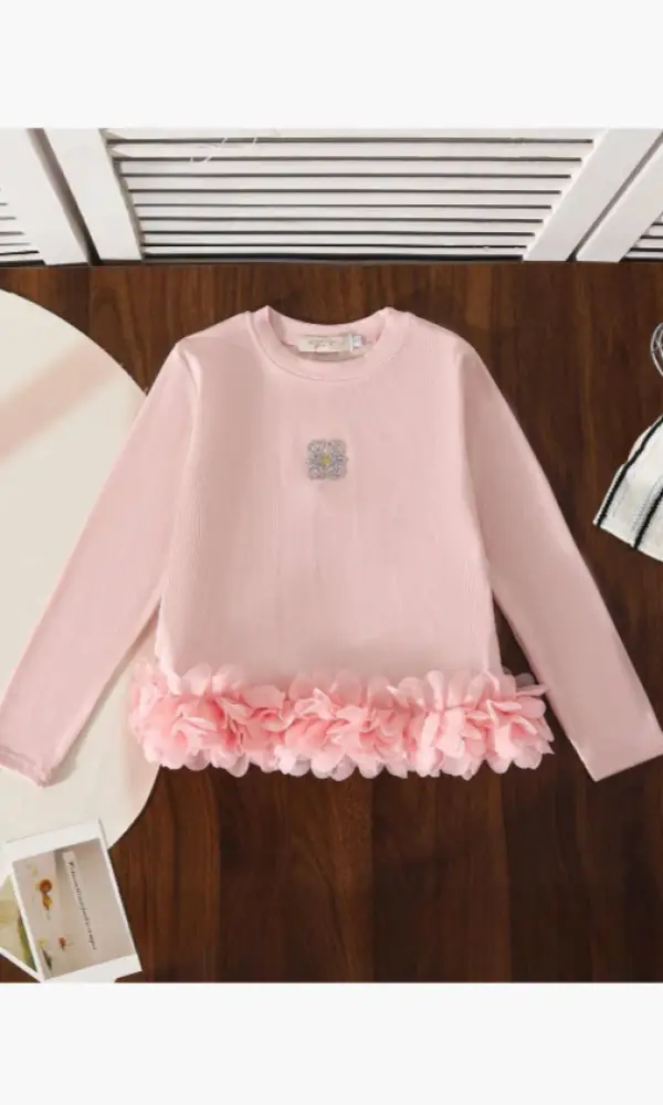 Лонгслив с декором для девочки (р-р 116-140)