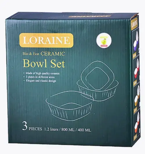 Набор салатниц Loraine 3 предмета квадратные из керамики