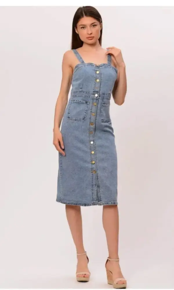 Сарафан женский джинсовый на пуговицах ( р-р 42-48)