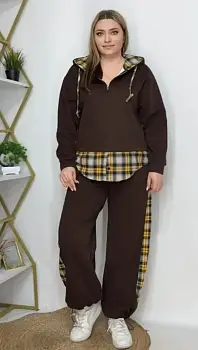 Спортивный костюм с рубашкой- обманкой женский (р-р 50-54)