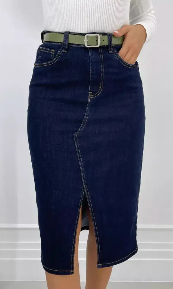 Юбка джинсовая с разрезом р-р 30-36