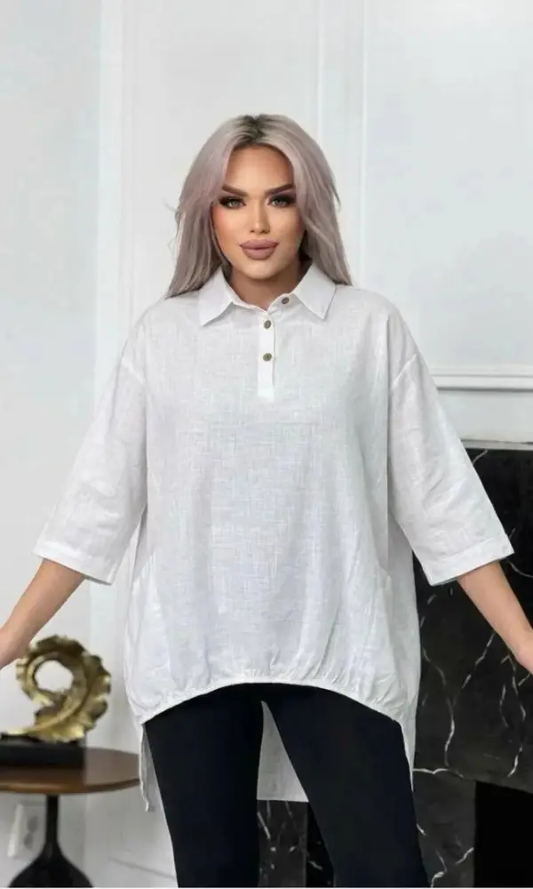 Рубашка туника льняная женская (р-р 52-58)