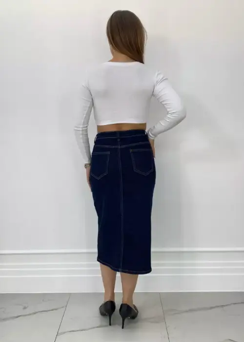 Юбка джинсовая с разрезом р-р 30-36