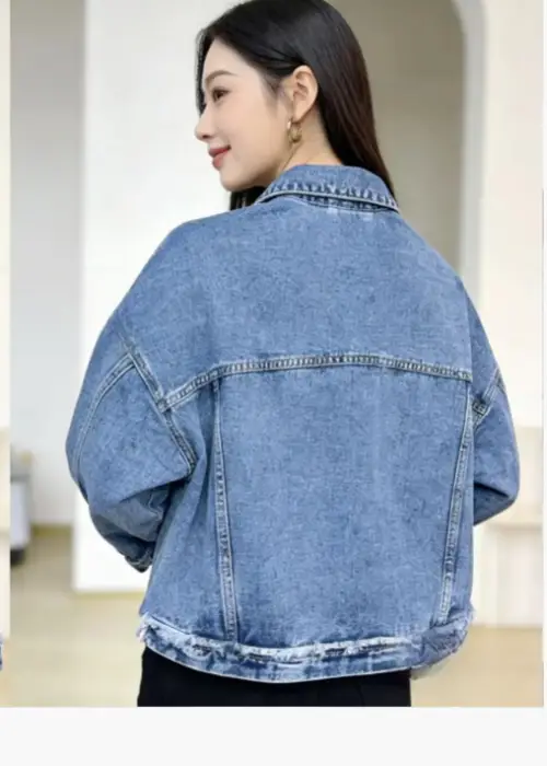 Укороченная джинсовая куртка женская (р-р S-2XL)