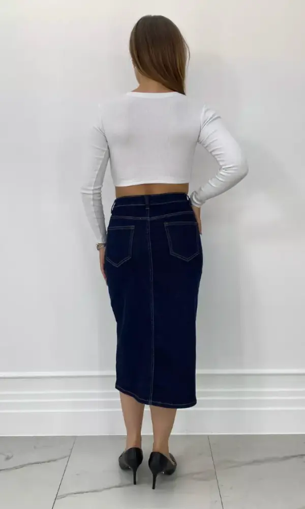 Юбка джинсовая с разрезом р-р 30-36