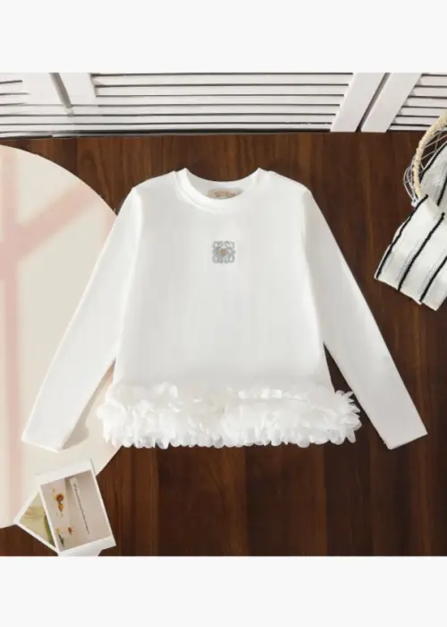 Лонгслив с декором для девочки (р-р 116-140)