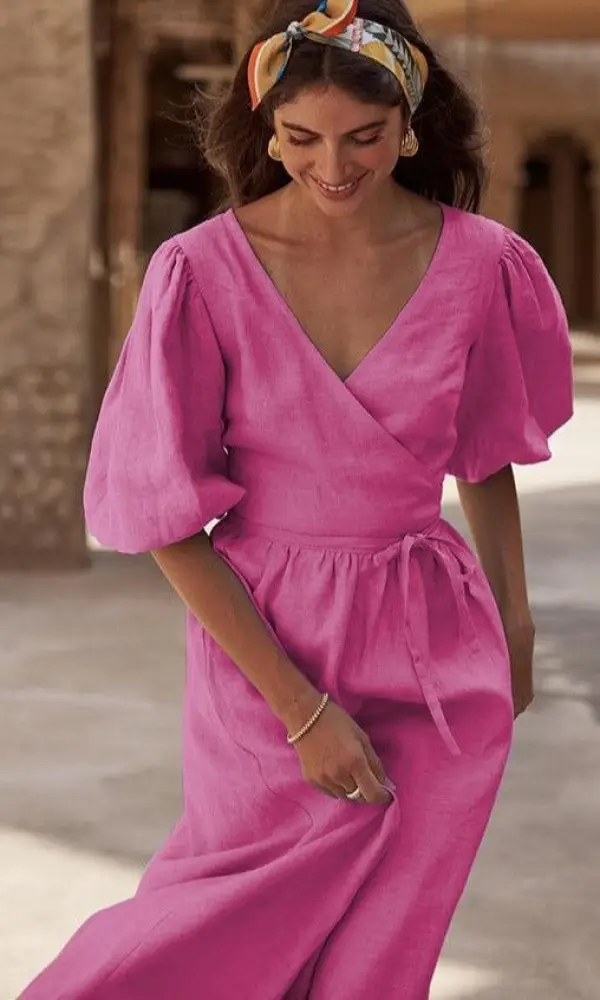 Платье из льна в пол ( р-р 42-44)