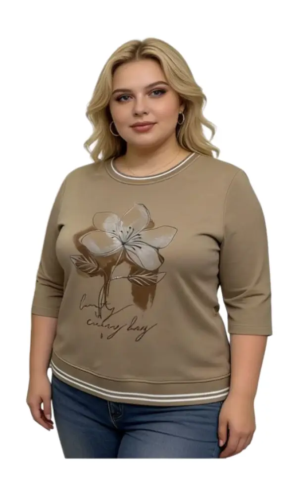 Джемпер трикотажный с принтом женский (р-р 2XL-5XL)