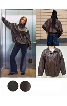 Косуха бомбер кожаная женская (р-р S M L)