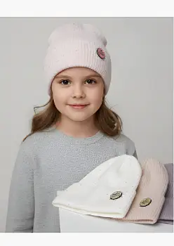 Шапка детская в рубчик для девочки (р-р 4-6 лет)