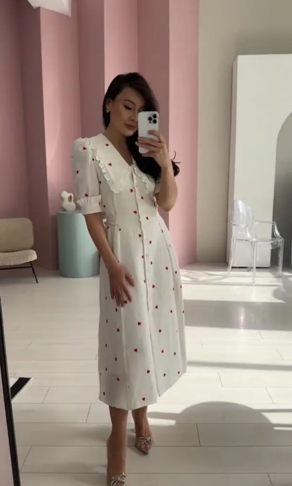 Платье муслин летнее с воротничком ( р-р 42-48)