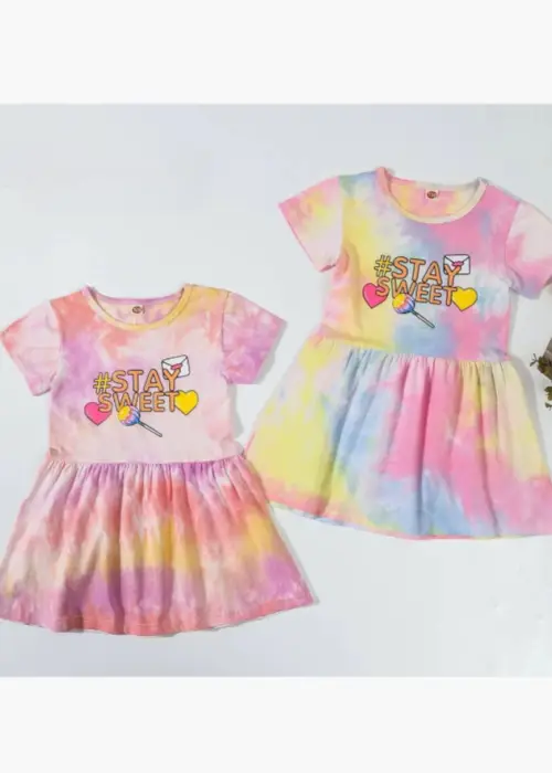 Платье с коротким рукавом, летнее для девочки (р-р 90-130)