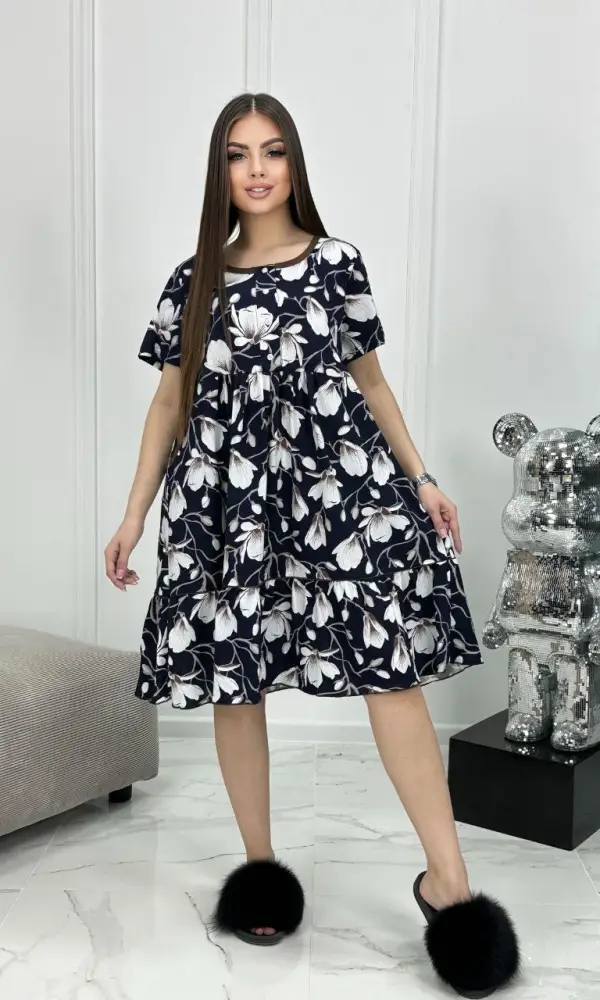 Домашнее платье с пуговками(р-р 50-60)