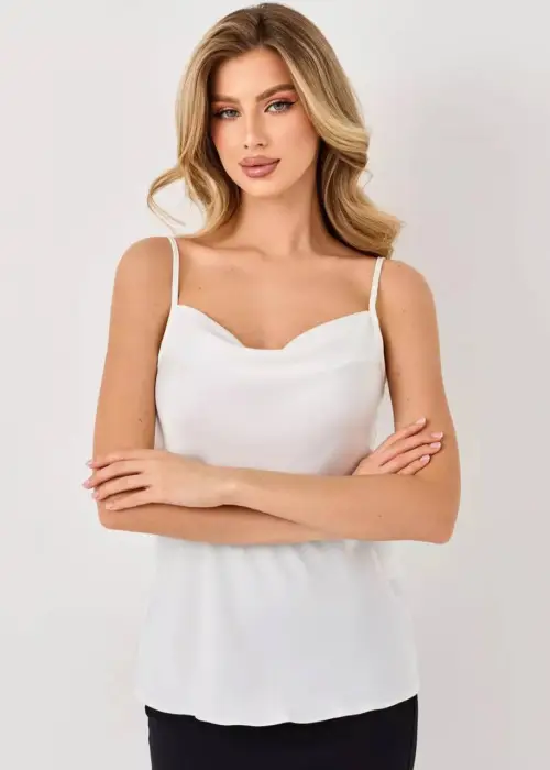 Майка-топ женская шёлковая на бретелях р-р 42-48