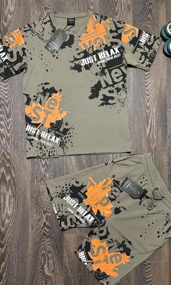 Костюм мужской с шортами , вышивка ( р-р 46-54)