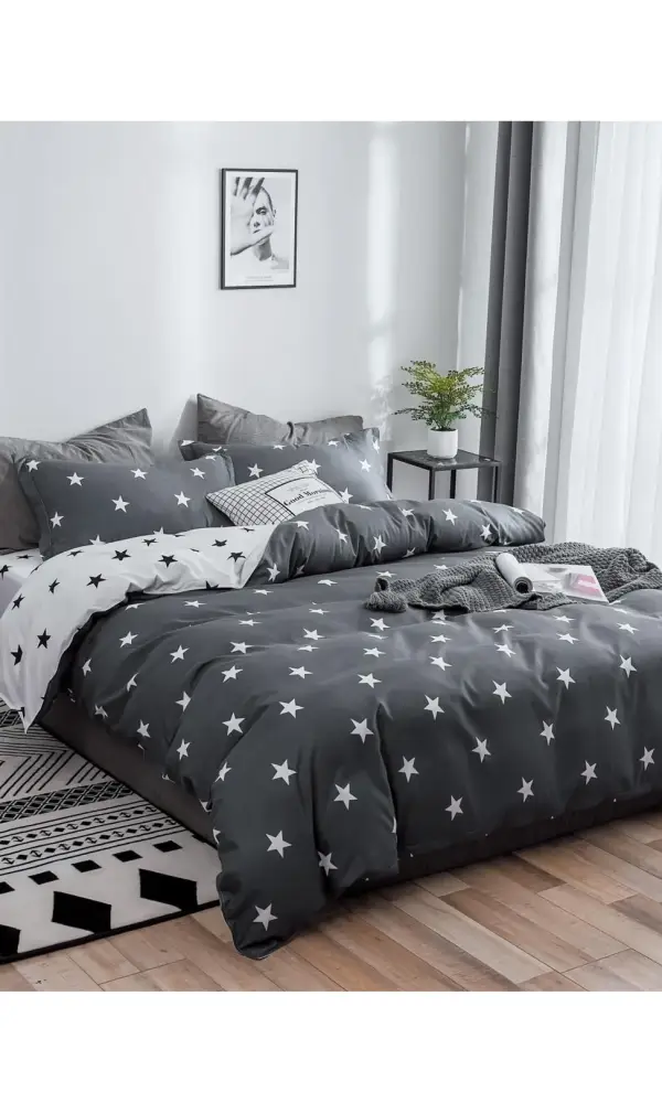 Комплект постельного белья с принтом, поплин (Семейный)