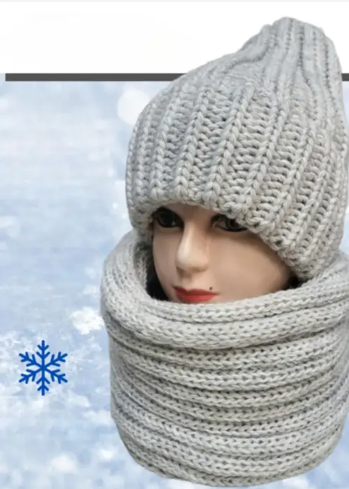 Комплект женский шапка и снуд р-р 54-58