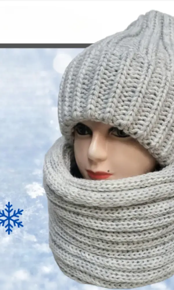 Комплект женский шапка и снуд р-р 54-58