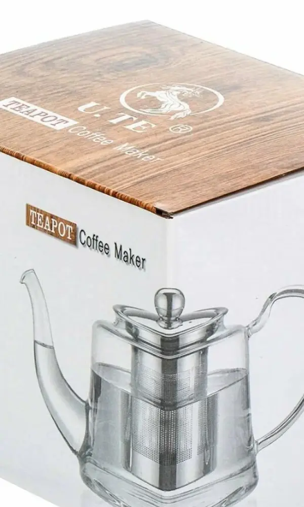 Чайник заварочный стекло, 0.8 л, с колбой