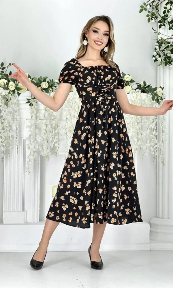 Платье женское с корсетной шнуровкой спереди ( р-р 42-48)