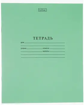 Тетрадь зеленая, 18 листов (клетка/линейка/косая линия)