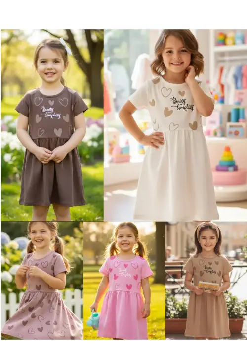 Платье трикотажное для девочки короткий рукав (р-р 3-6 лет)