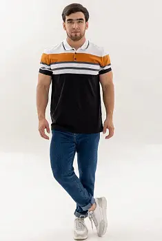 Футболка-поло в полоску мужская р-р M-XXXL