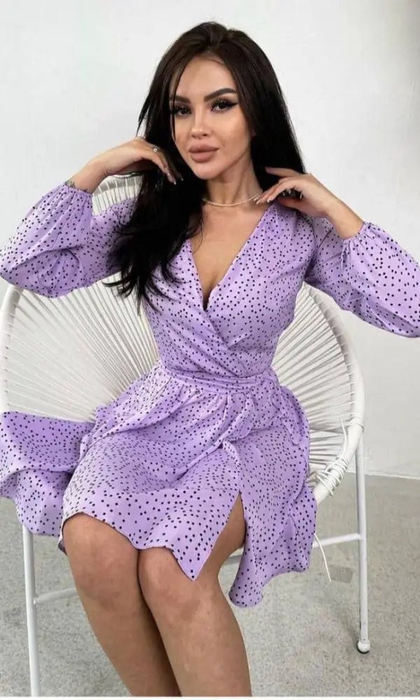 Платье на резинке женское, в горошек ( р-р 42-48)