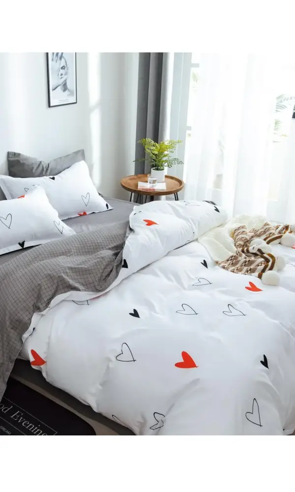 Комплект постельного белья с принтом, поплин (Семейный)