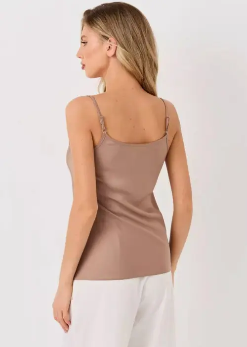 Майка-топ женская шёлковая на бретелях р-р 42-48