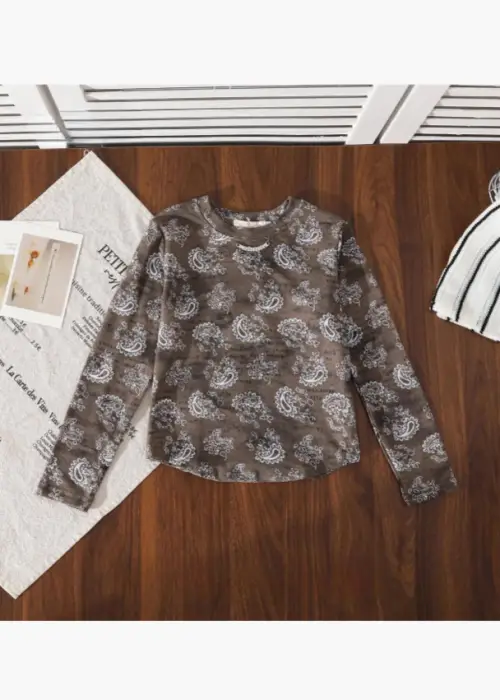 Лонгслив с принтом для девочки (р-р 116-140)