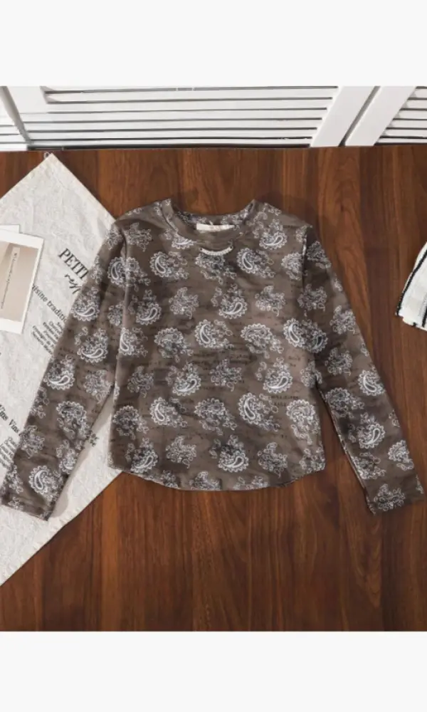 Лонгслив с принтом для девочки (р-р 116-140)