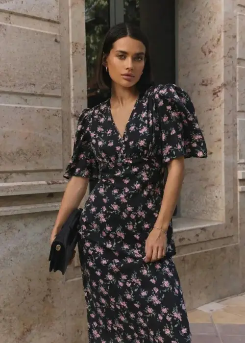 Платье макси с драпировкой на груди женское (р-р 42-48)