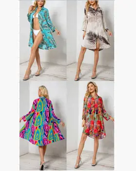 Туника пляжная с принтом женская (р-р L-4XL)