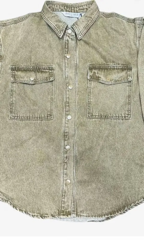 Рубашка джинсовая, женская, оверсайз (р-р 3XL-8XL)