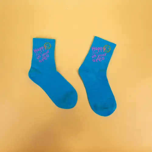 Набор из 6 носков "Цветные", с принтом, высокие, женские (р-р 37-41)