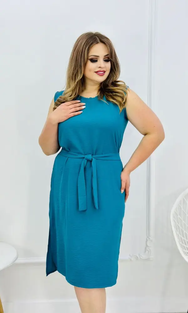 Платье летнее без рукавов с разрезами ( р-р 46-56)